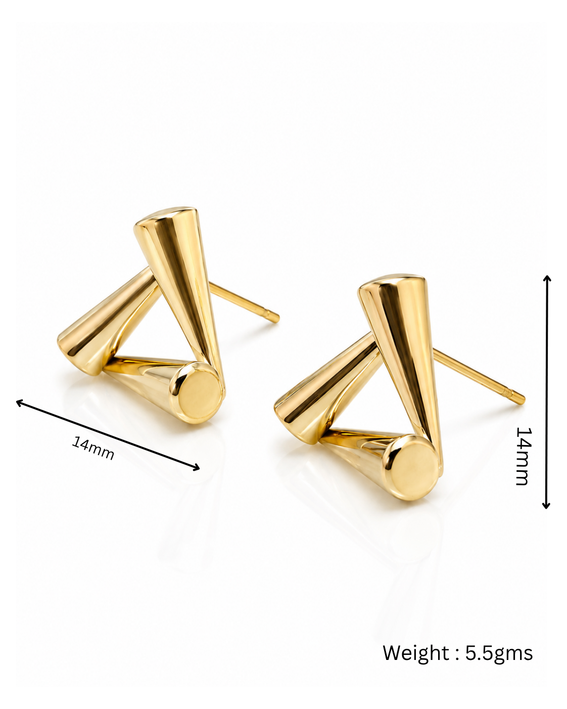 Triple Spike Geometric Stud Earrings
