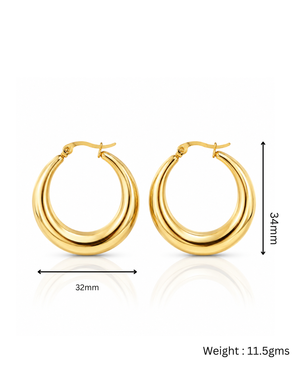 Chunky Gold Dome Hoop Earrings