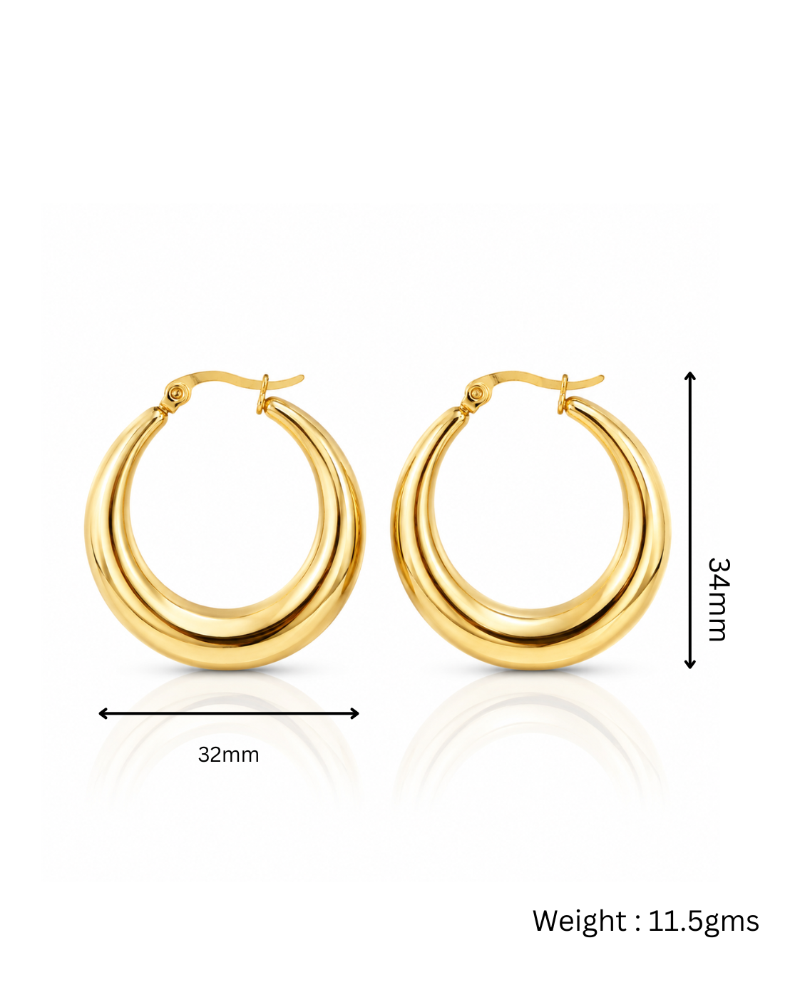 Chunky Gold Dome Hoop Earrings