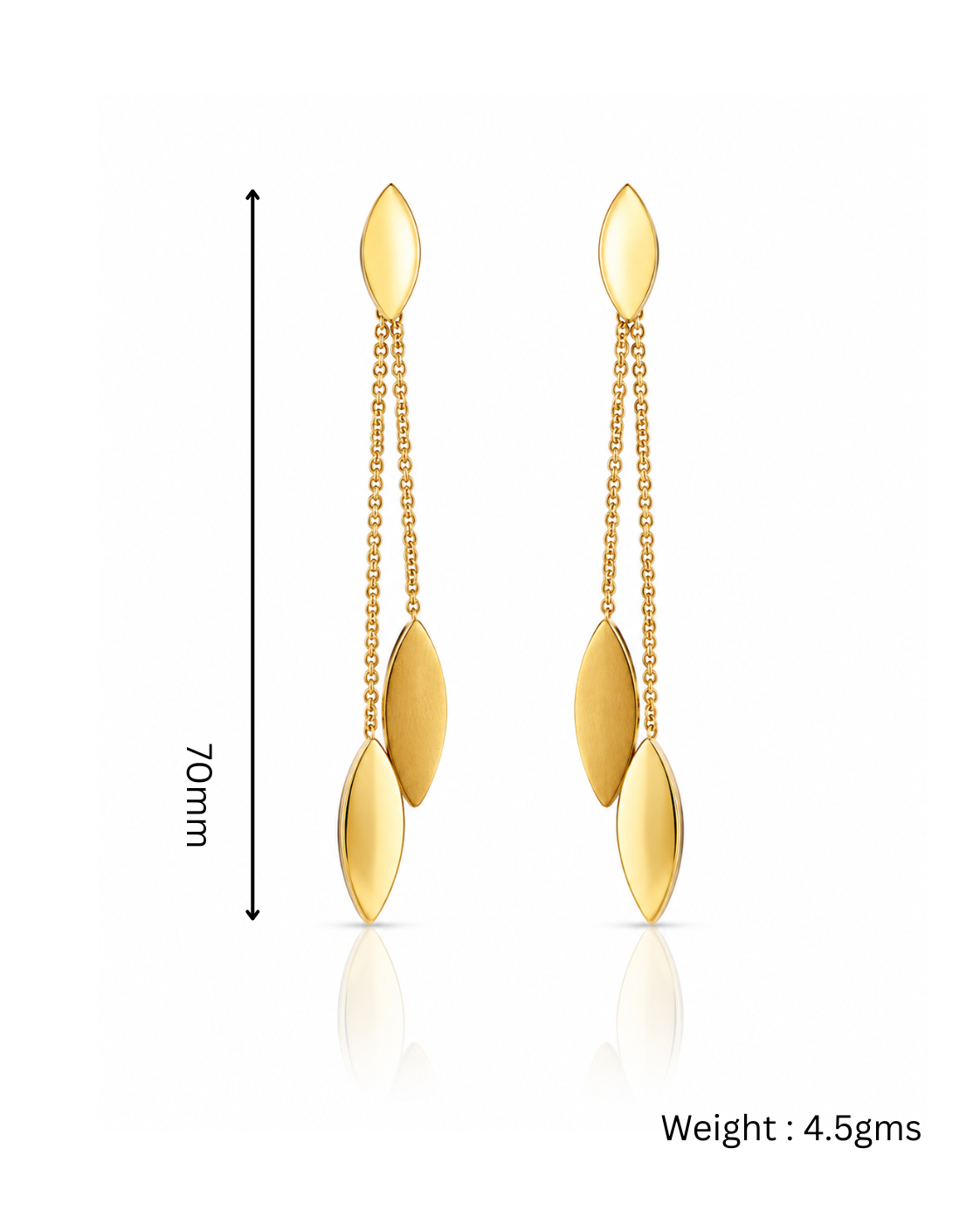 Marquise Drop Chain Threader Earrings