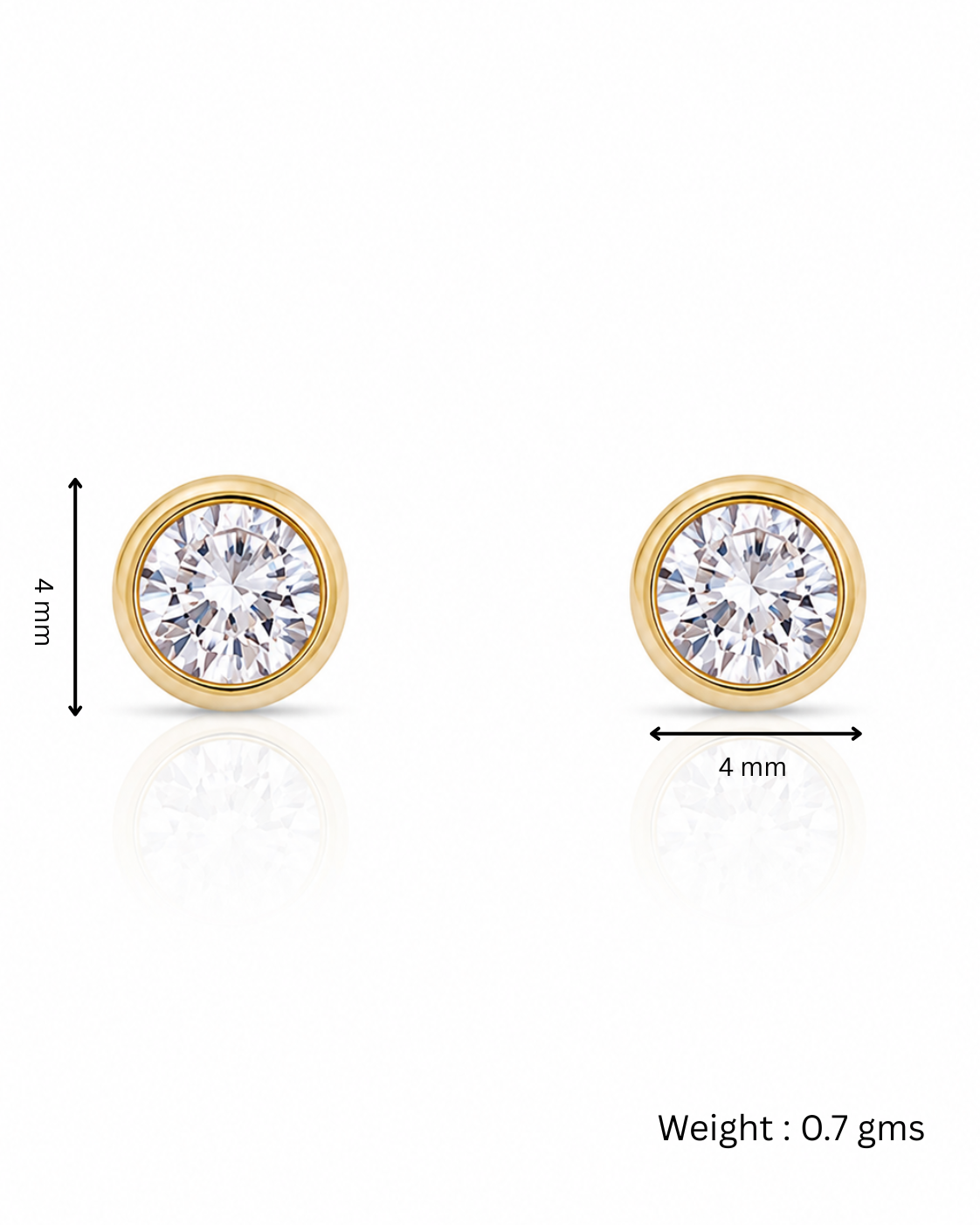 Bezel CZ Stud Earrings