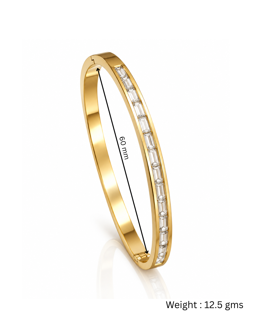 Baguette Channel Cuff Bracelet