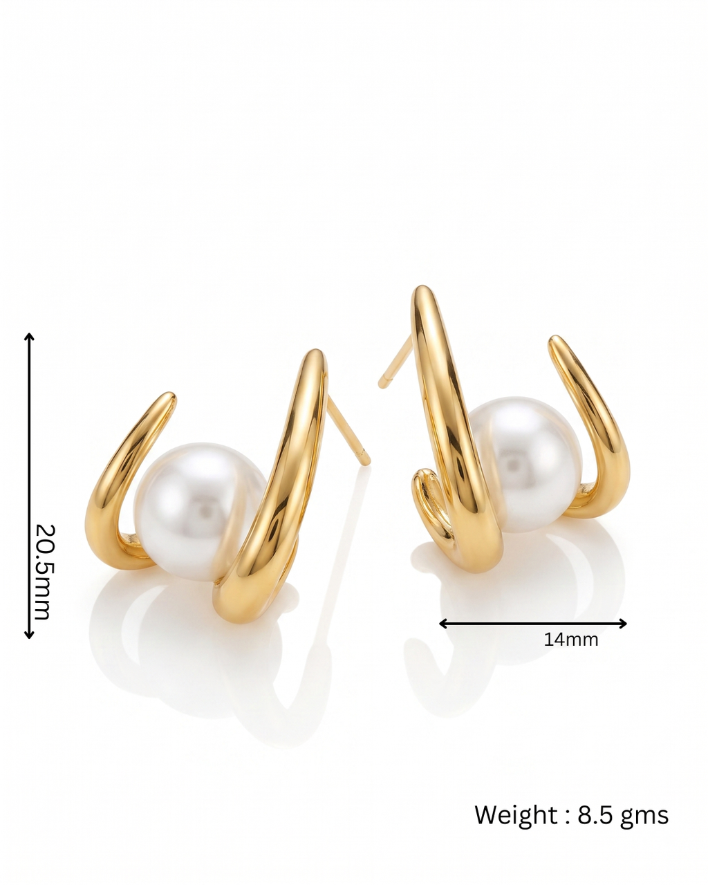 Pearl Claw Stud Earrings
