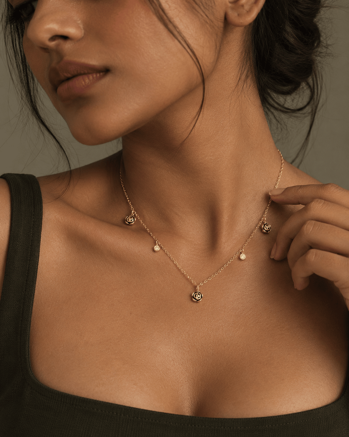 Rose Bloom Station Necklace