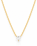 Floating CZ Heart Solitaire Necklace