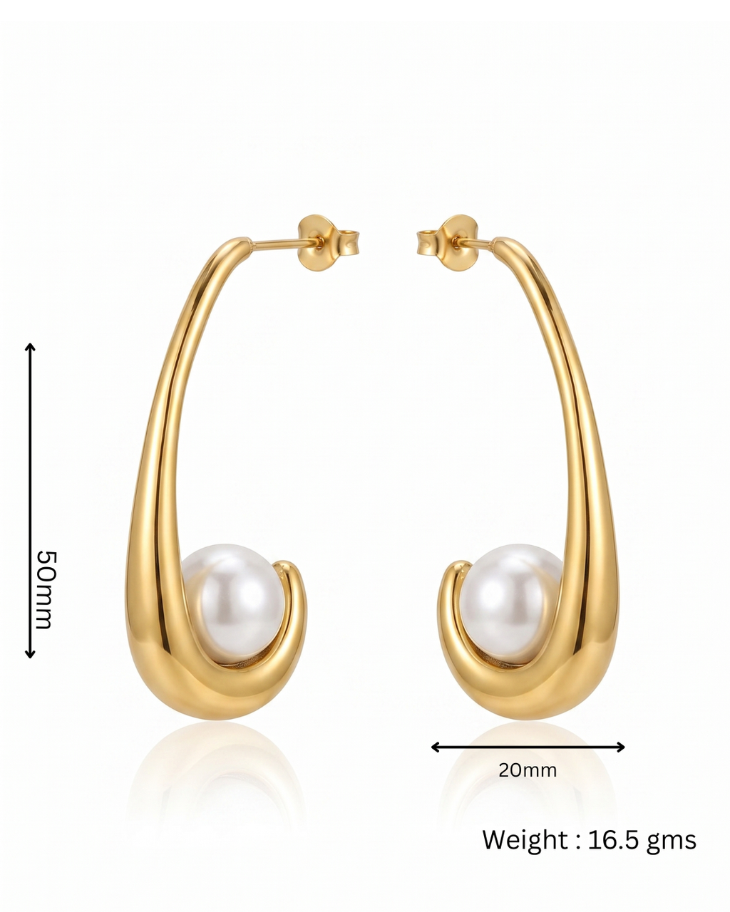 Pearl Drop Teardrop Long Earrings