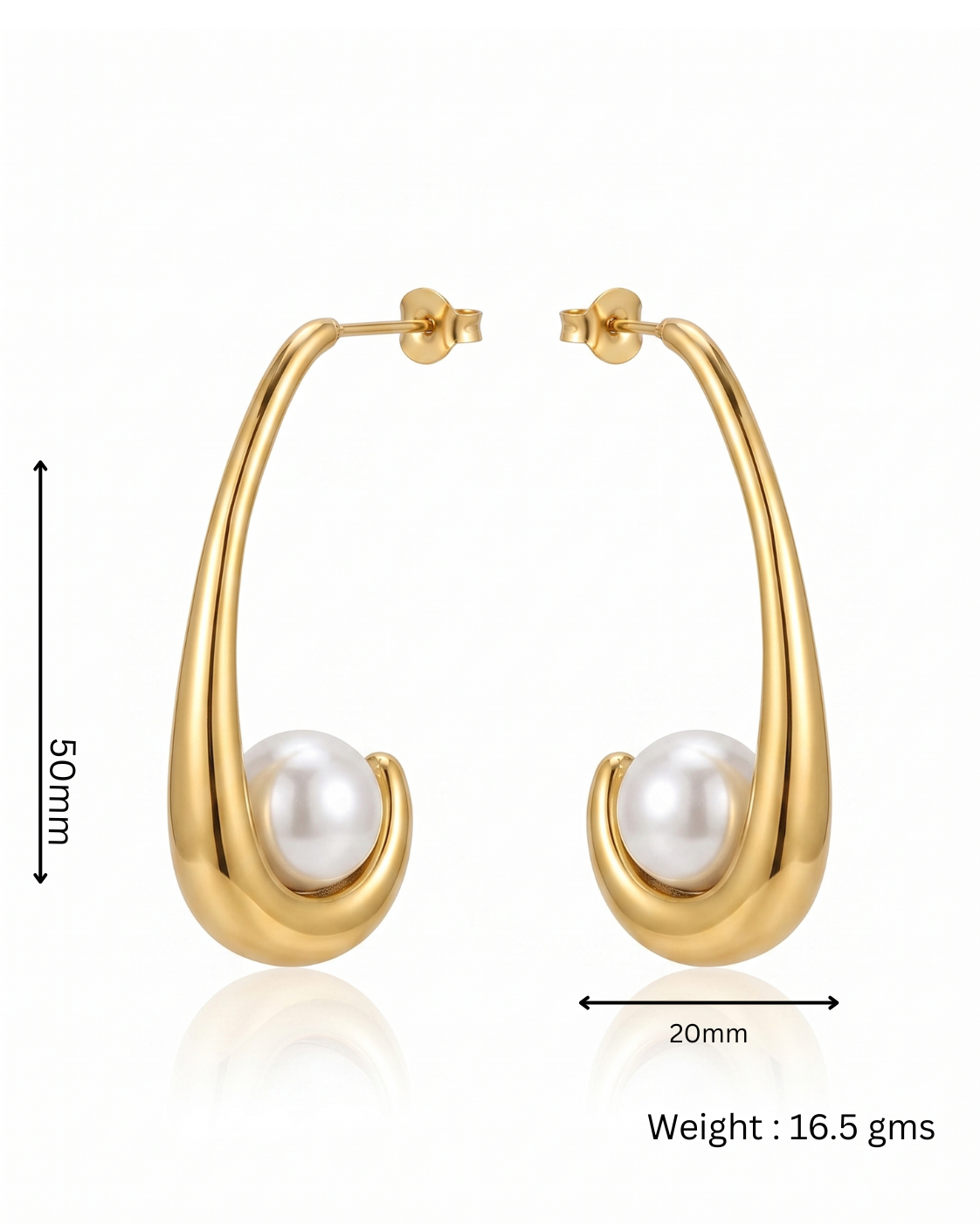 Pearl Drop Teardrop Long Earrings
