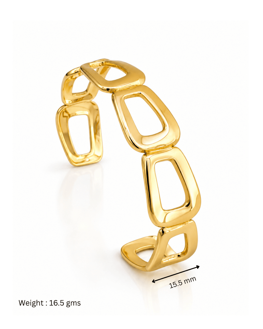 Linked Square Frame Cuff Bracelet