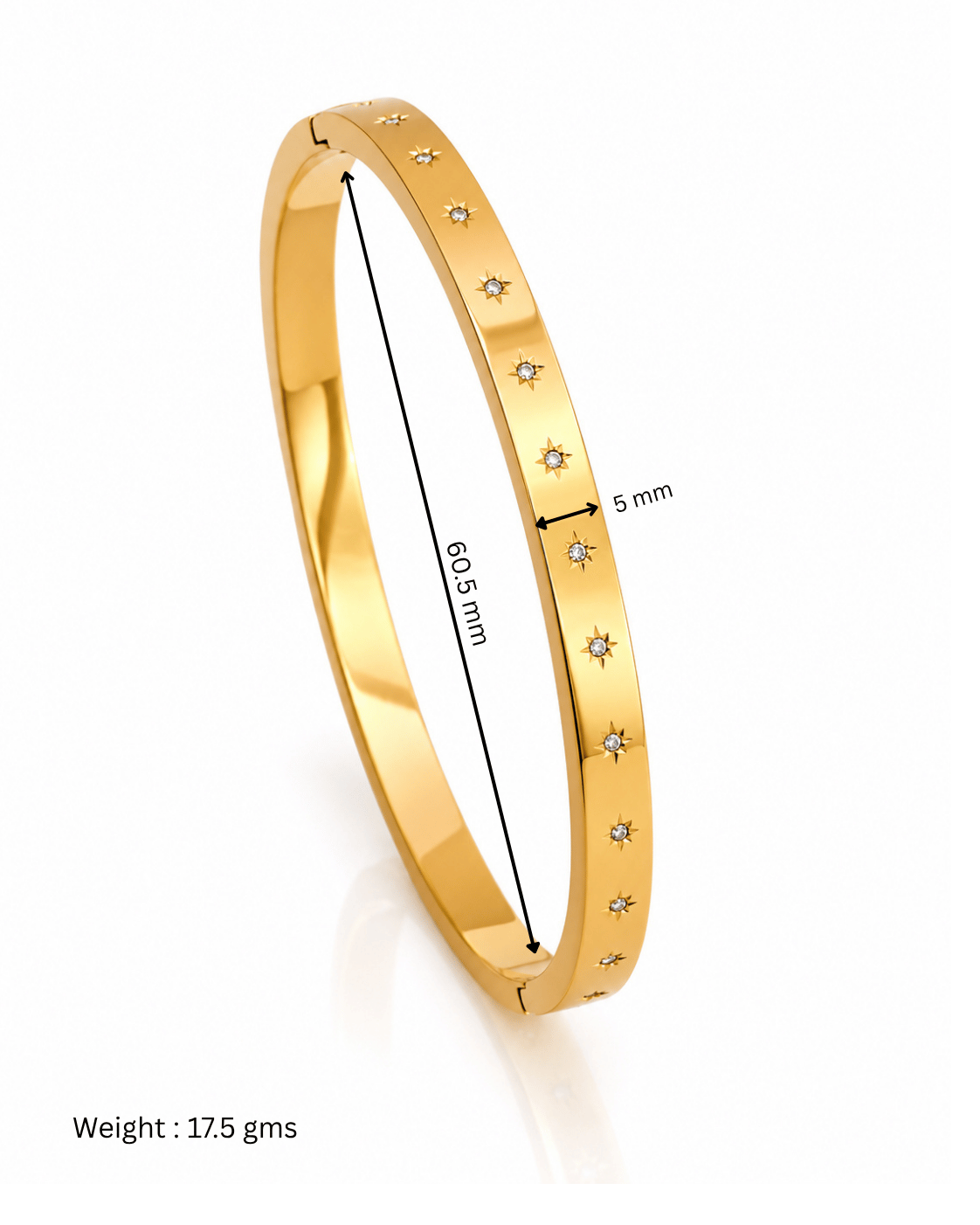 Stellar CZ Star Side Lock Cuff Bracelet
