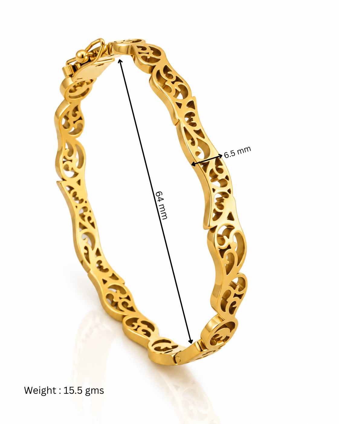 Ornate Filigree Side Lock Cuff Bracelet
