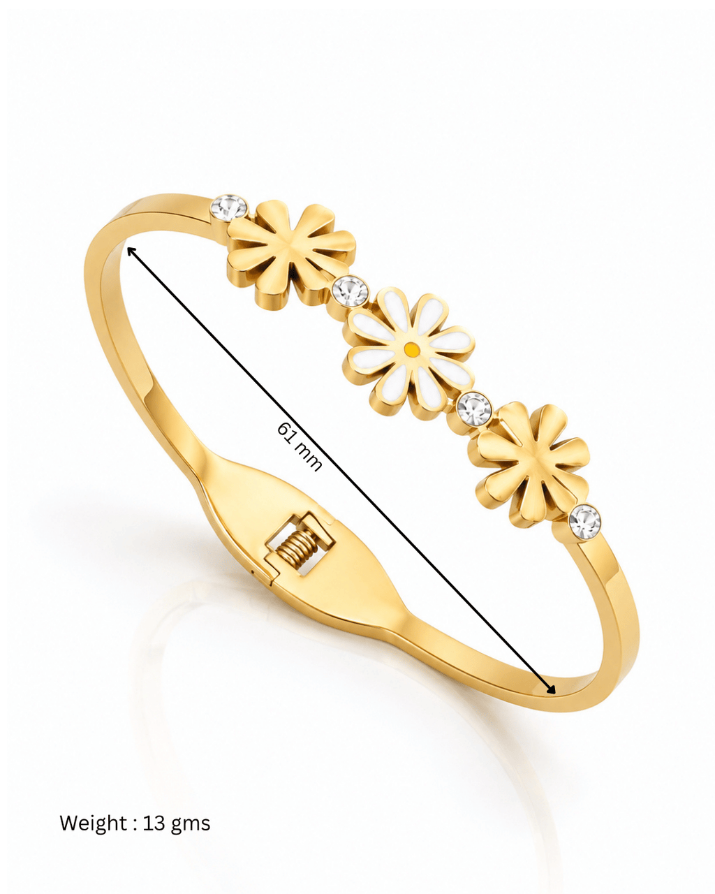 Daisy CZ Trio Spring Cuff Bracelet