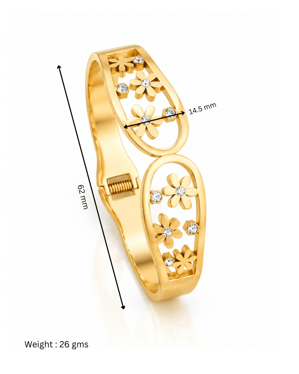 Daisy CZ Garden Spring Cuff Bracelet