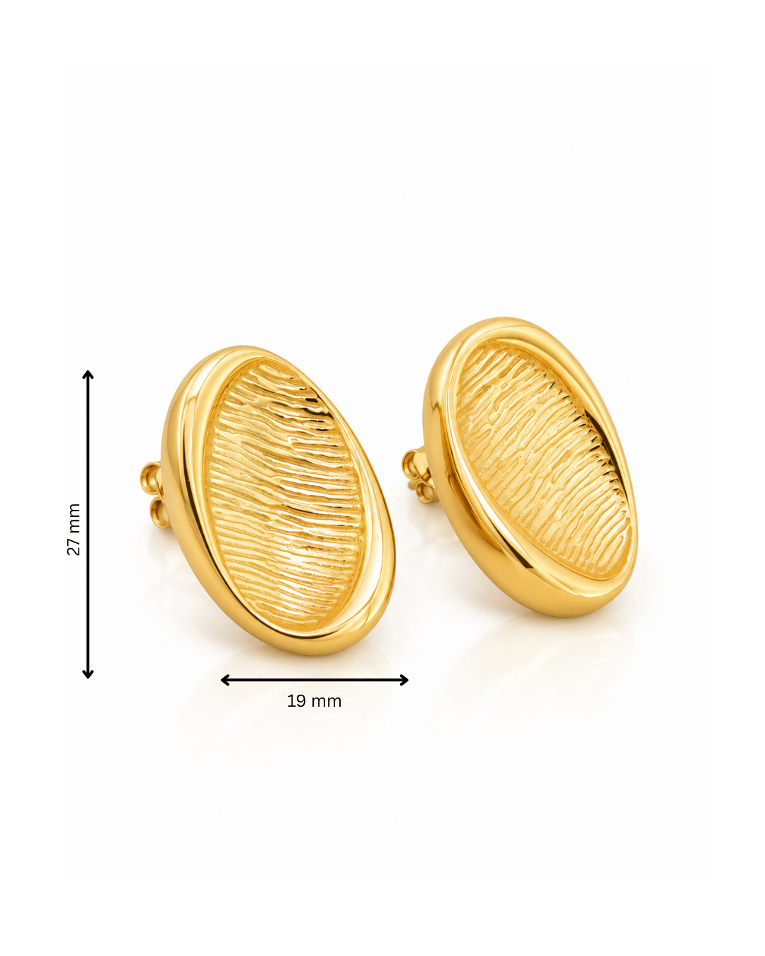 Ripple Oval Statement Stud Earrings