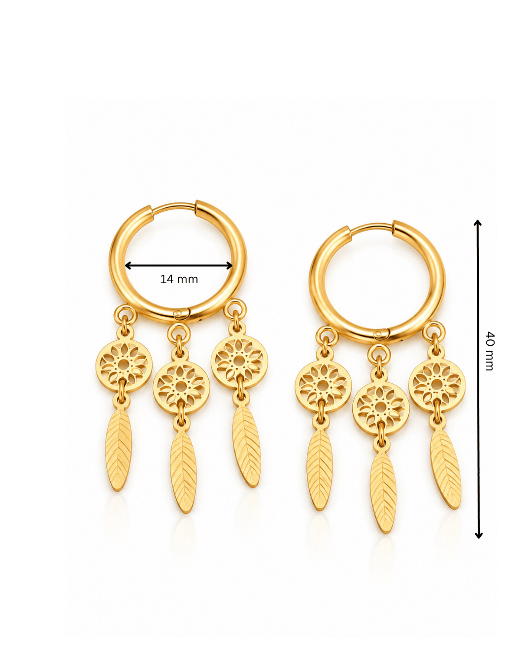 Dreamcatcher Feather Fringe Hoop Earrings