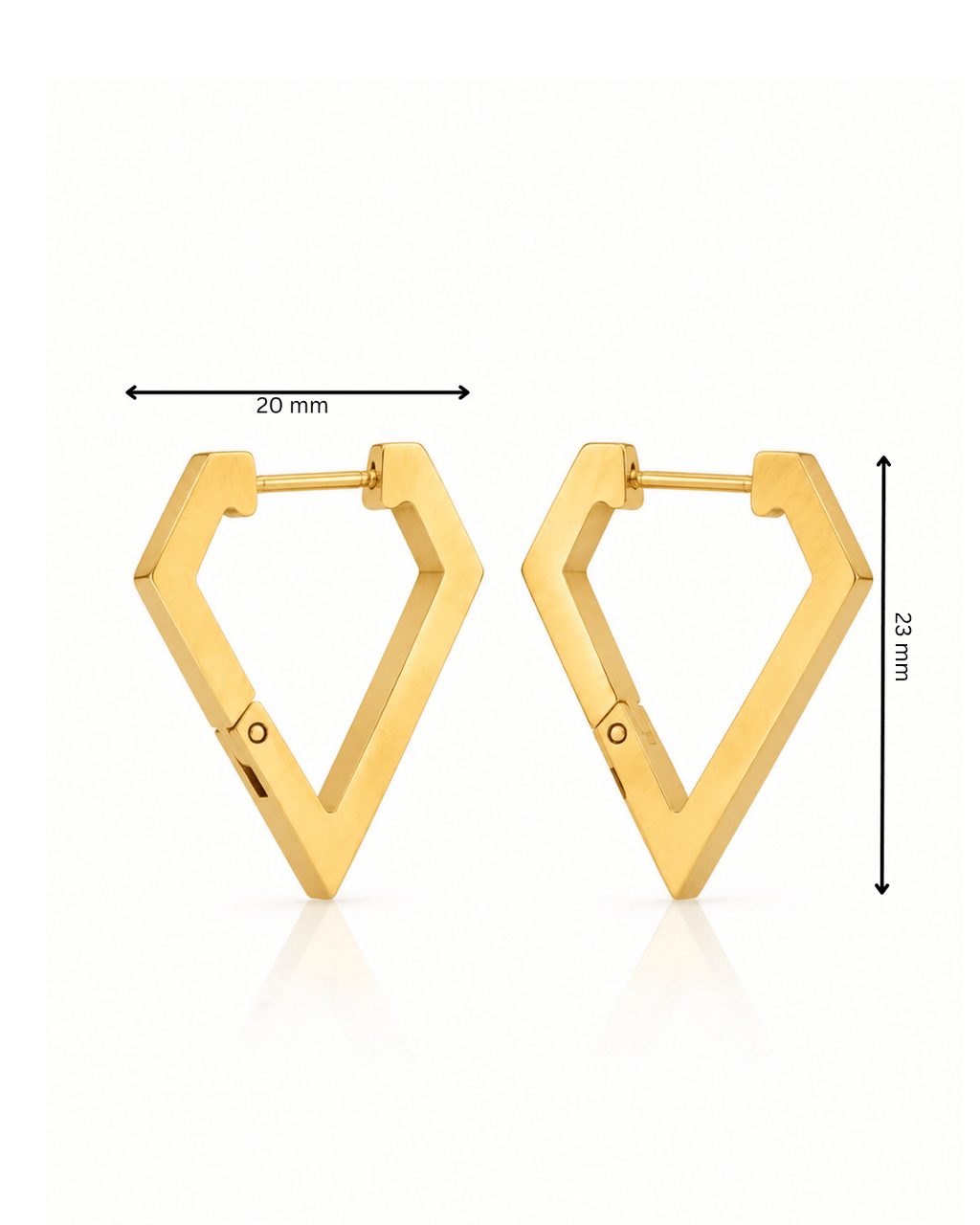 Angular Diamond Hoop Earrings