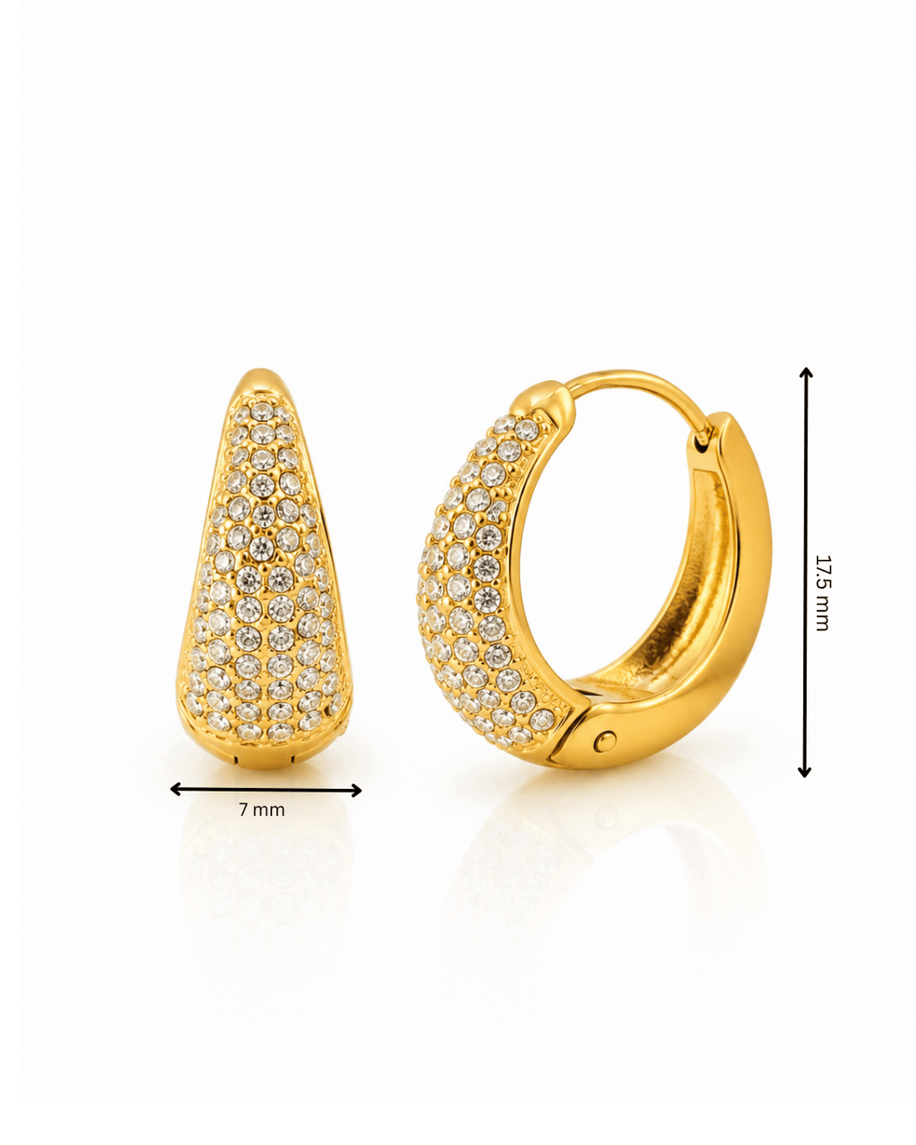 Pave CZ Teardrop Huggie Hoop Earrings