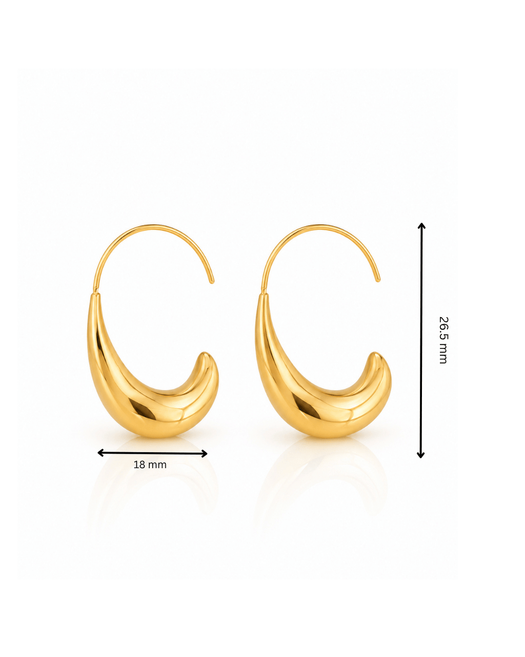 Molten Crescent Tapered Hoop Earrings
