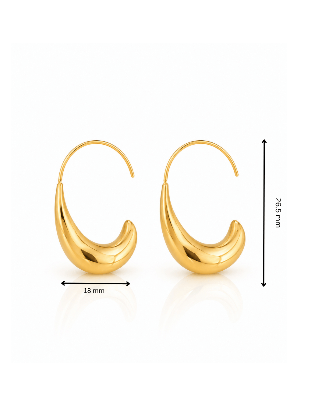 Molten Crescent Tapered Hoop Earrings