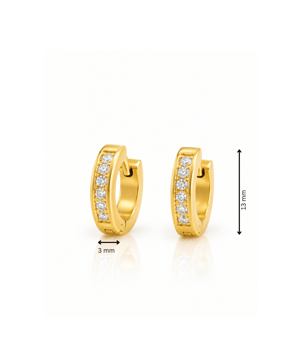 Channel Set CZ Huggie Hoop Earrings