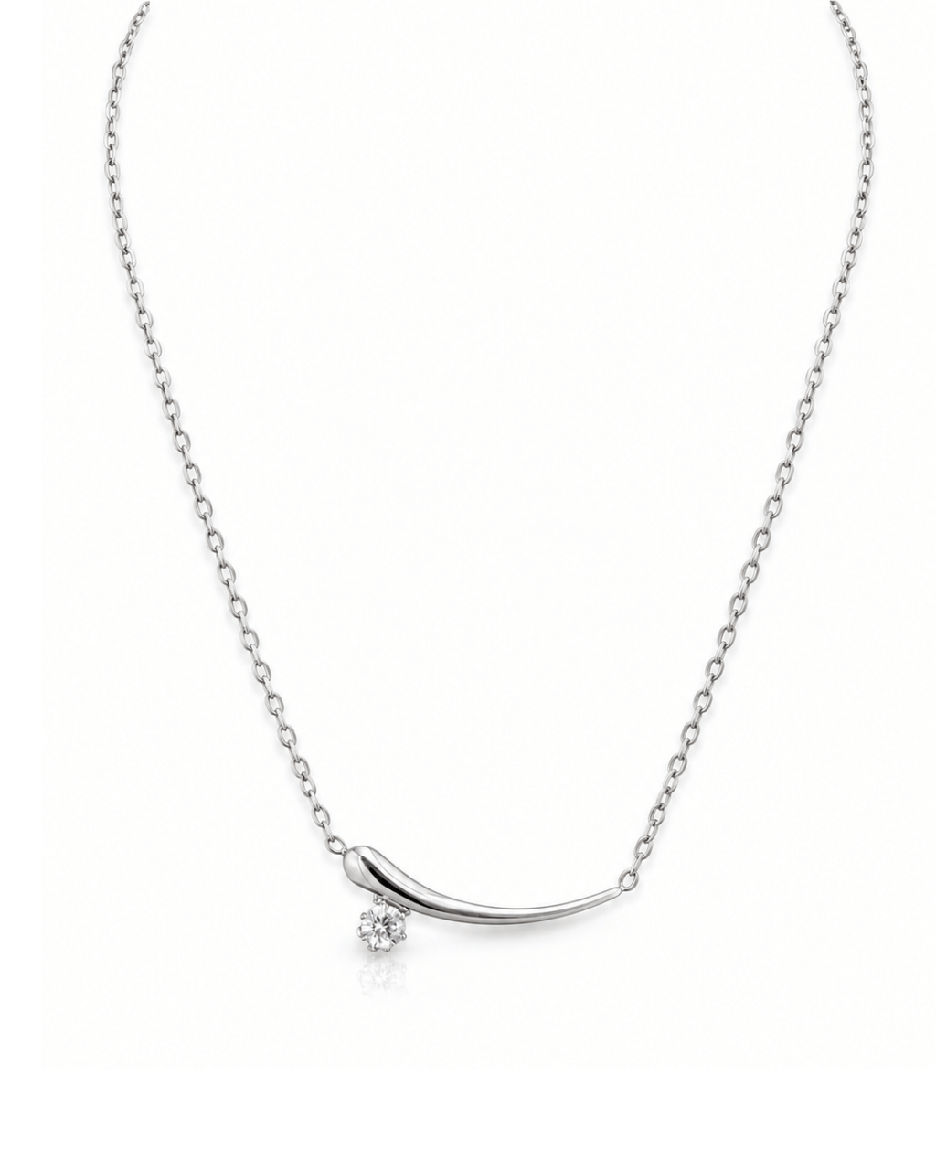 Molten Curve Solitaire Necklace