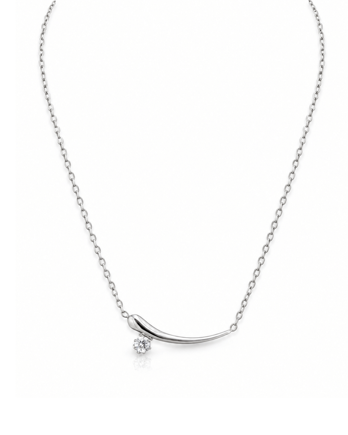 Molten Curve Solitaire Necklace