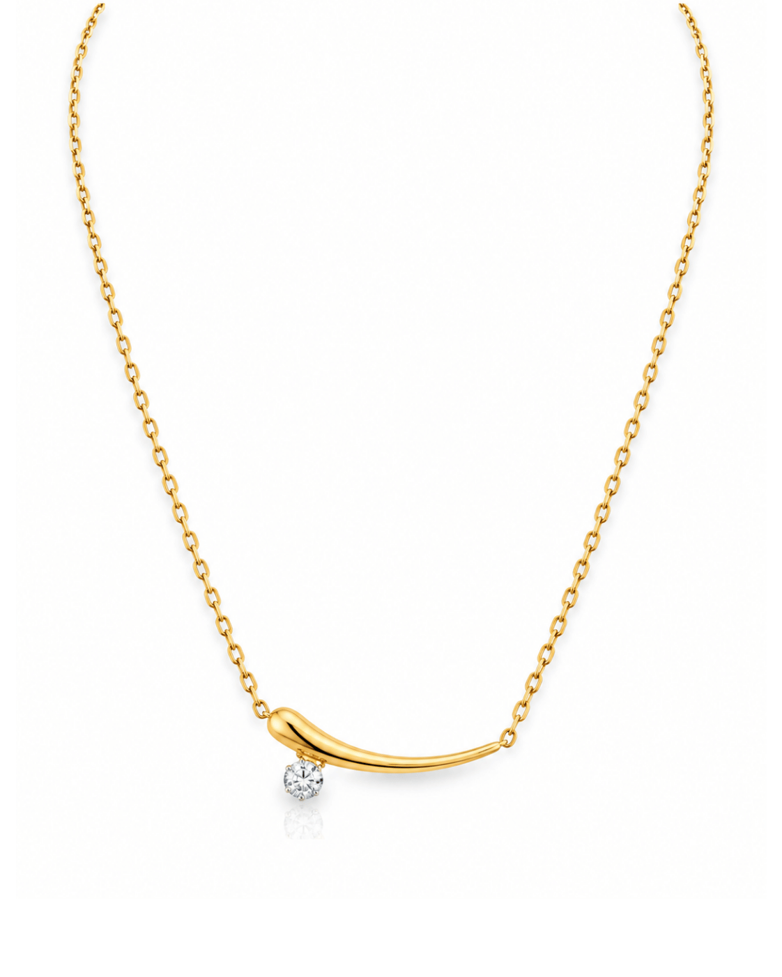 Molten Curve Solitaire Necklace