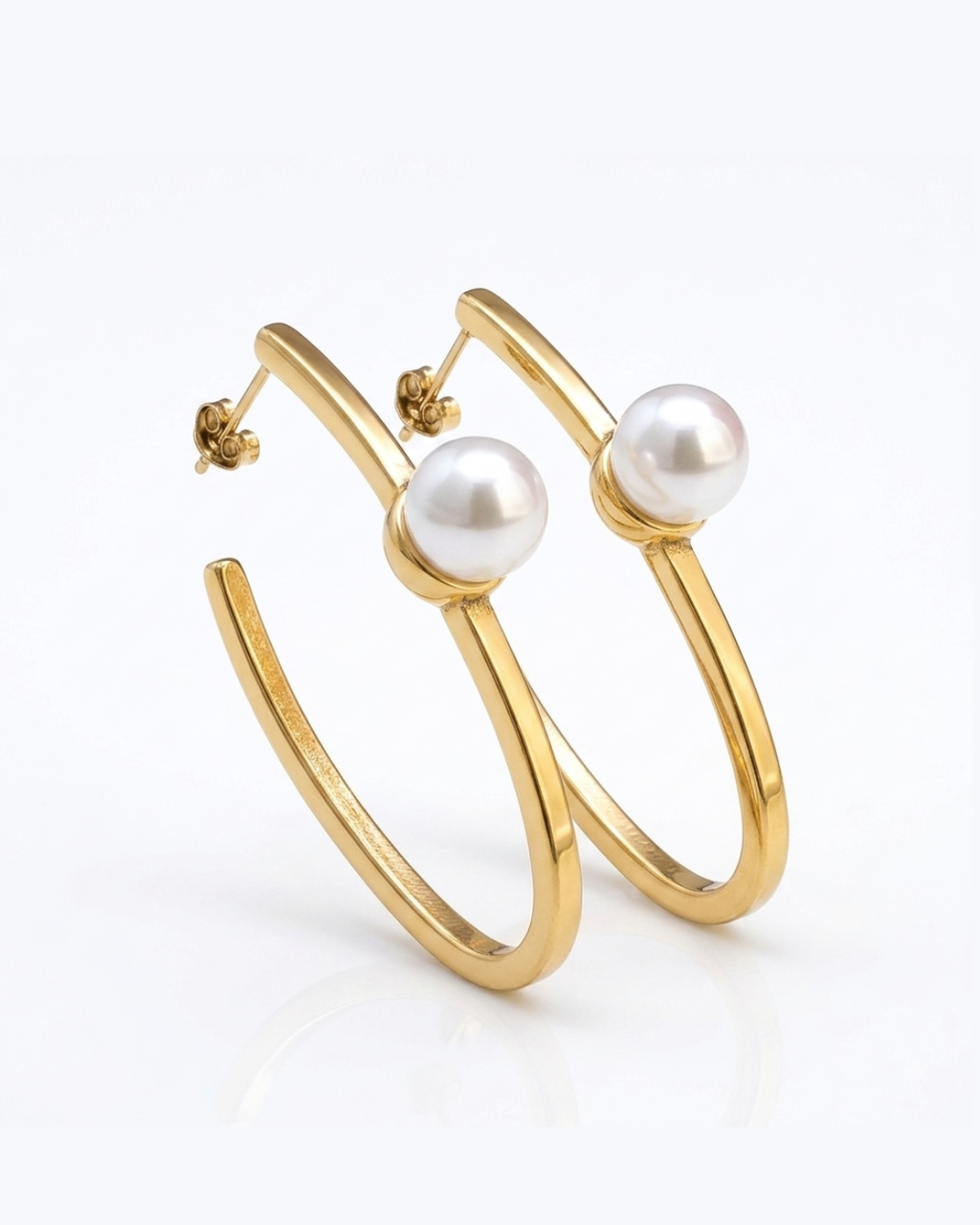 Double Bar Pearl Statement Earrings
