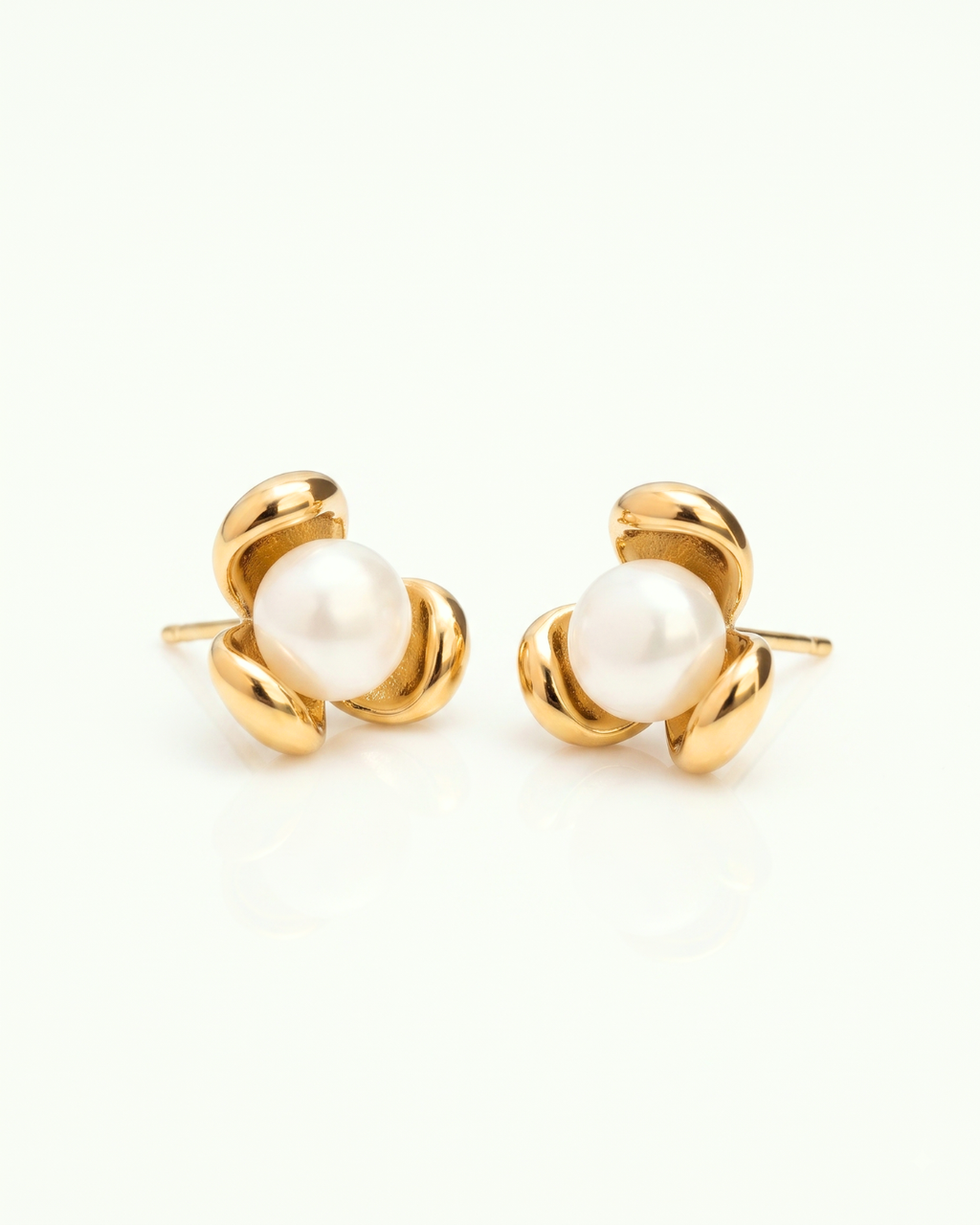 Pearl Knot Stud Earrings