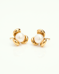 Pearl Knot Stud Earrings