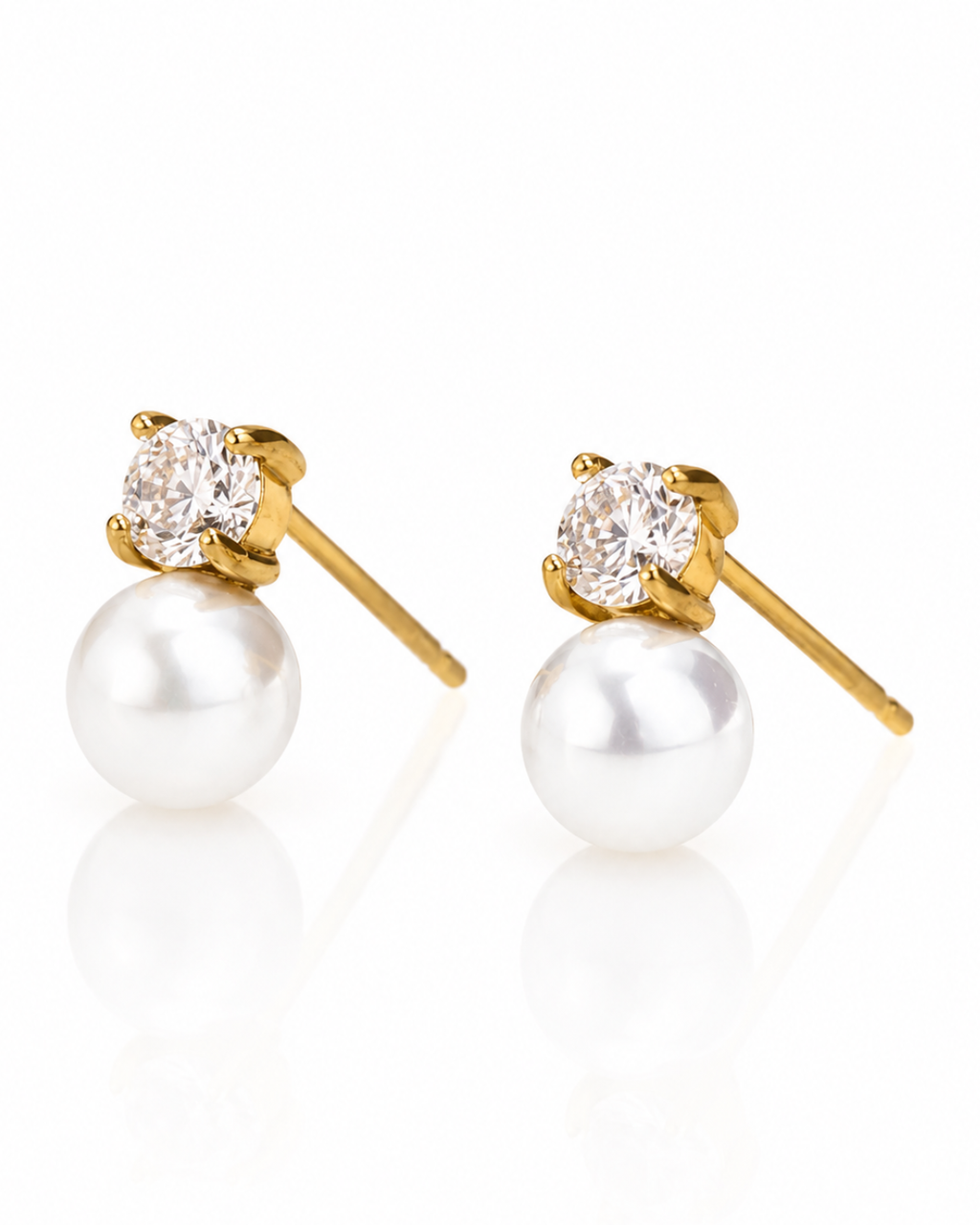 Serene Pearl Drop Stud Earrings