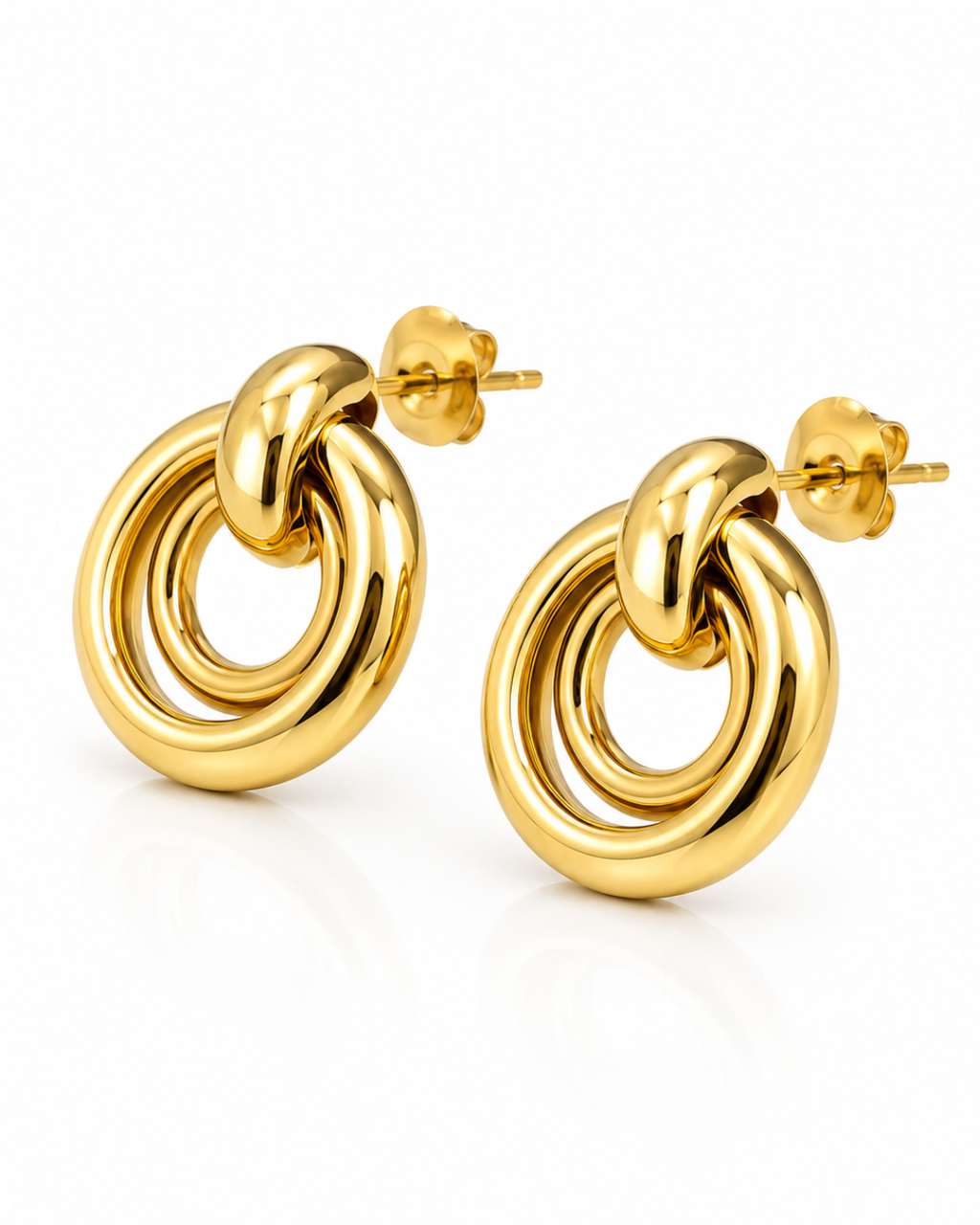 Double Hoop Door Knocker Earrings