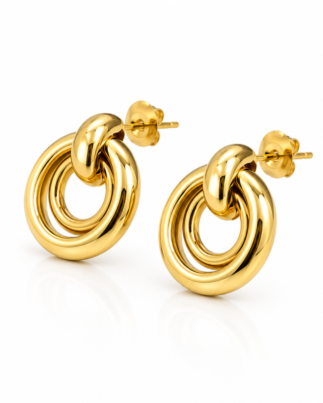 Double Hoop Door Knocker Earrings