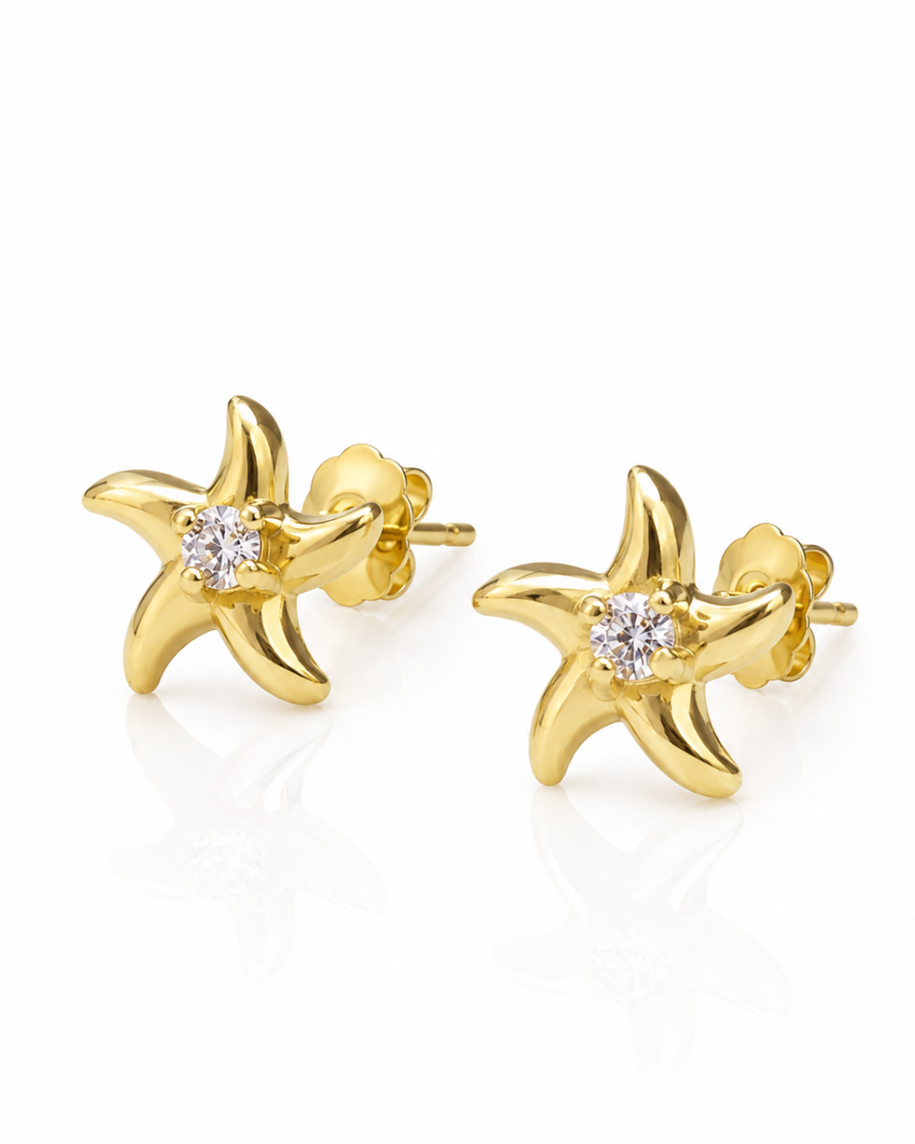 Starfish CZ Stud Earrings