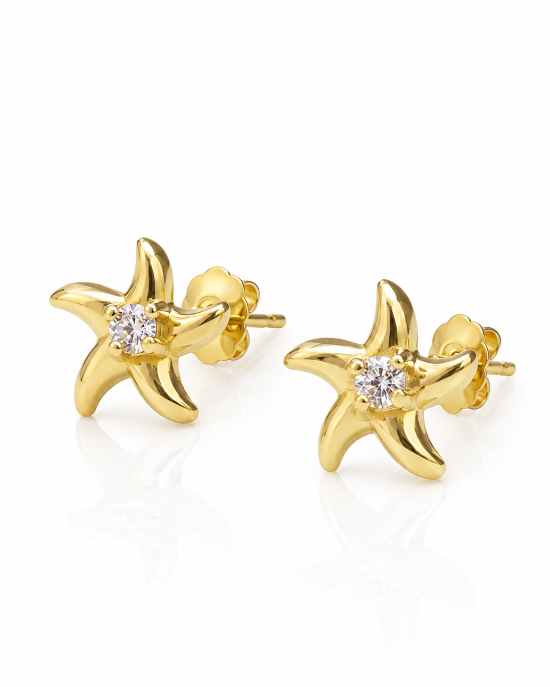 Starfish CZ Stud Earrings