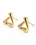 Triple Spike Geometric Stud Earrings