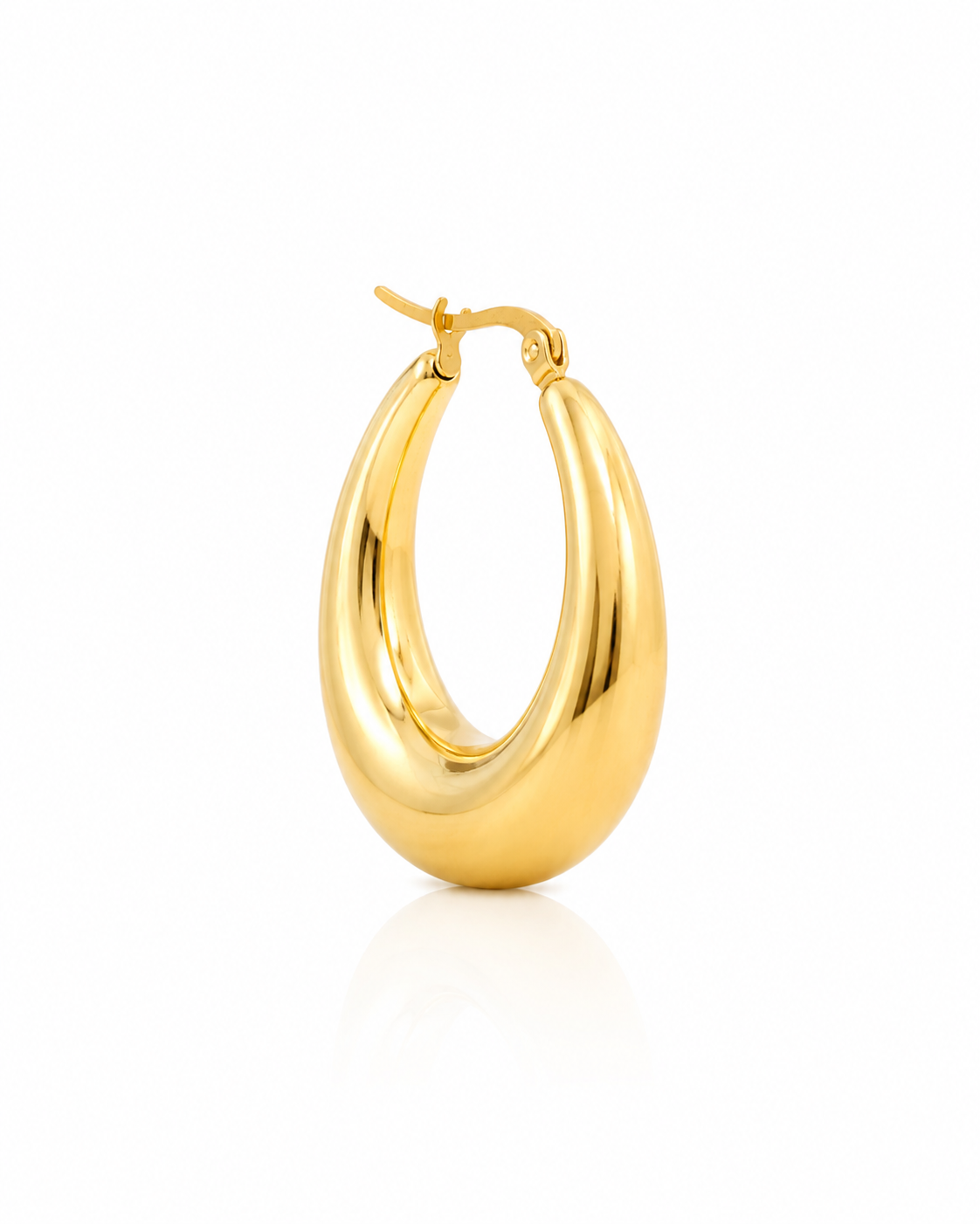 Chunky Gold Dome Hoop Earrings