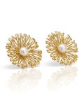 Sunburst Pearl Stud Earrings