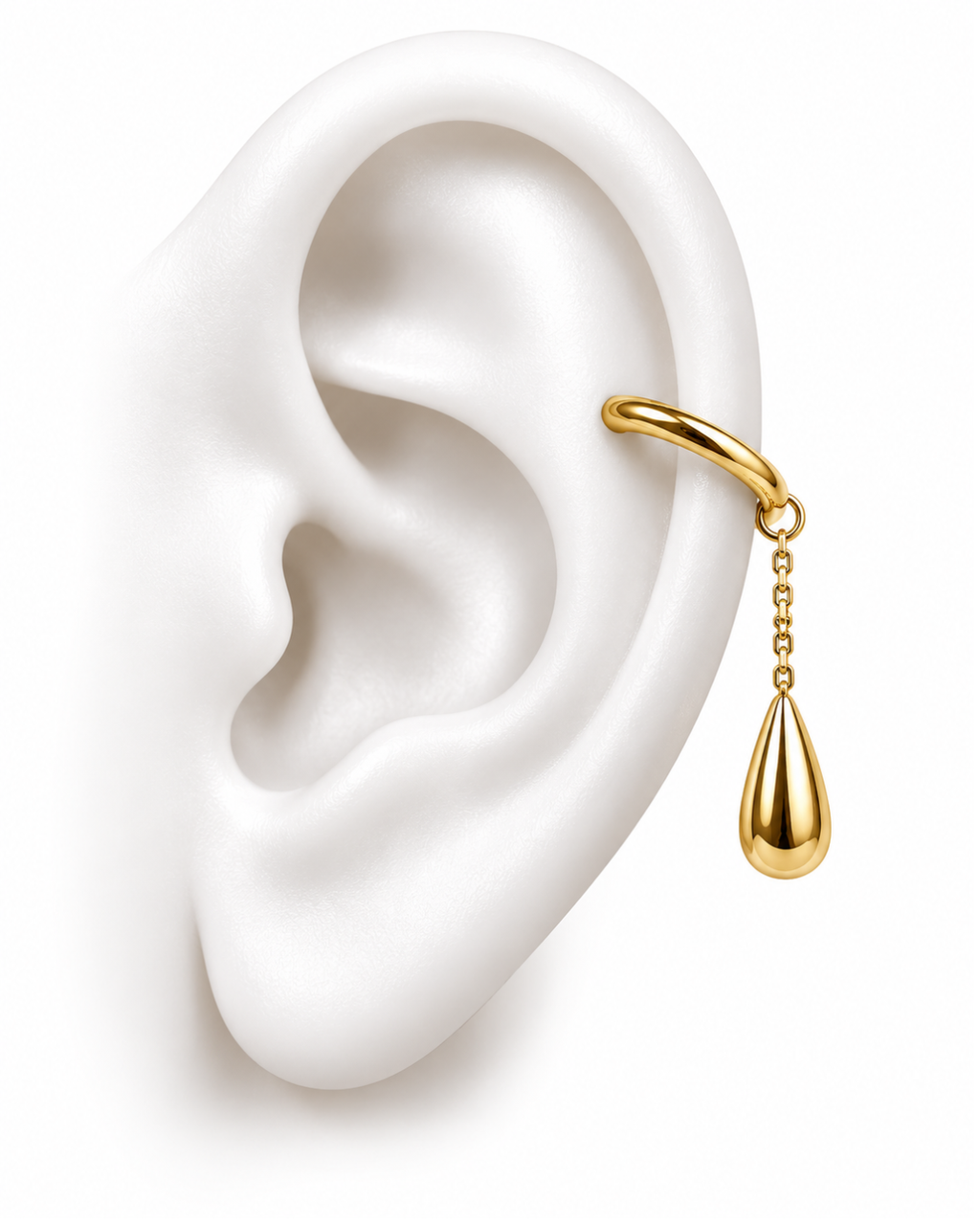 Molten Drop Chain Ear Cuff