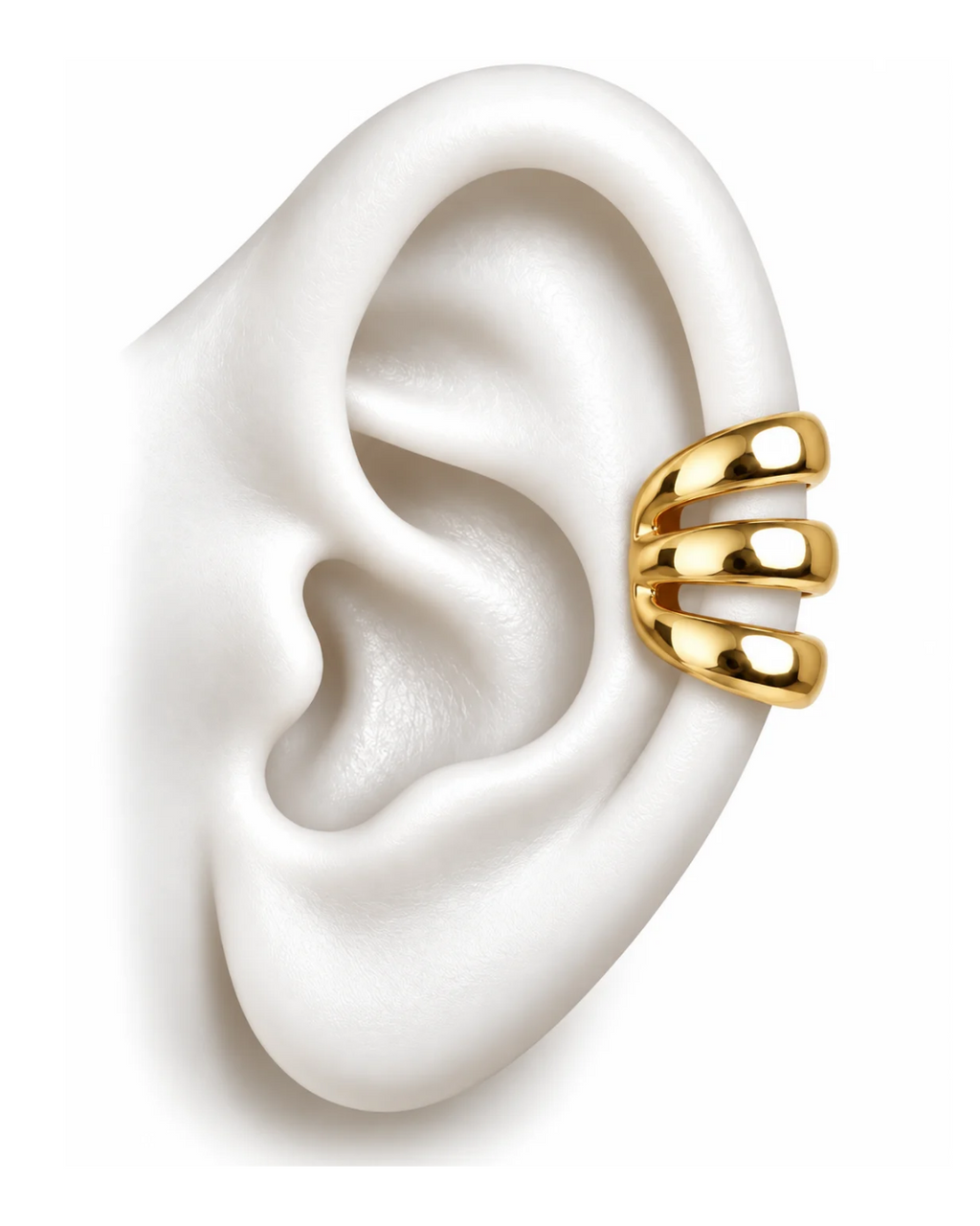 Triple Band Polished Ear Cuff