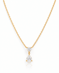 Heart & Pear CZ Drop Pendant Necklace
