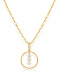 CZ Trio Circle Drop Pendant Necklace