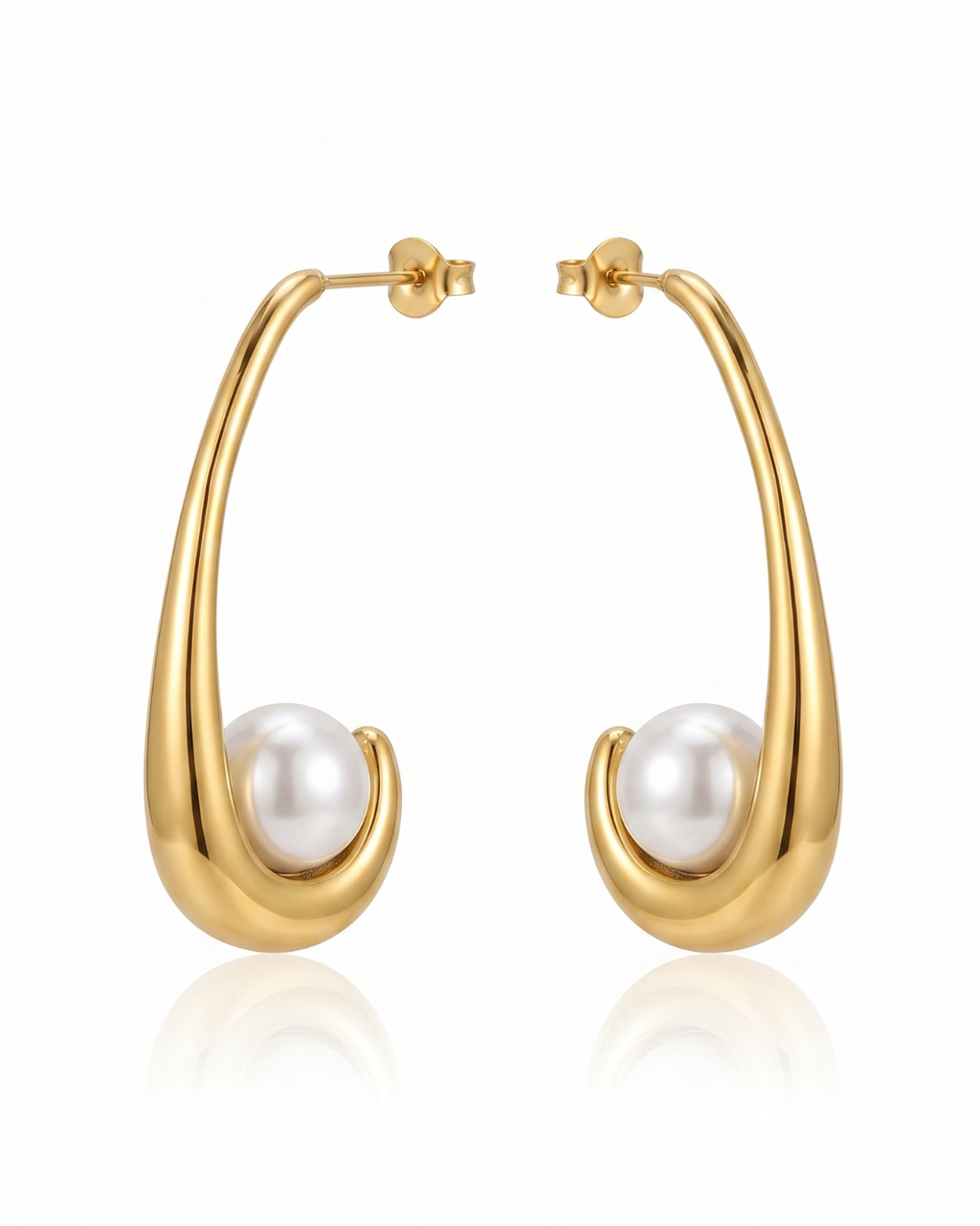 Pearl Drop Teardrop Long Earrings