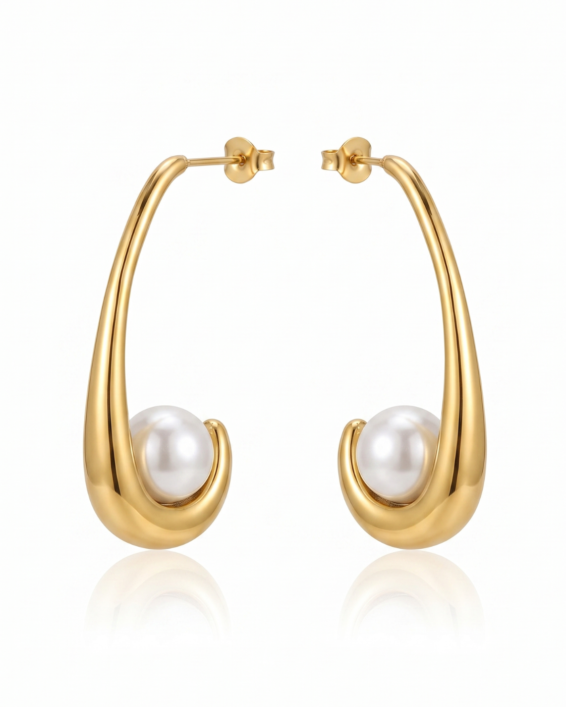 Pearl Drop Teardrop Long Earrings