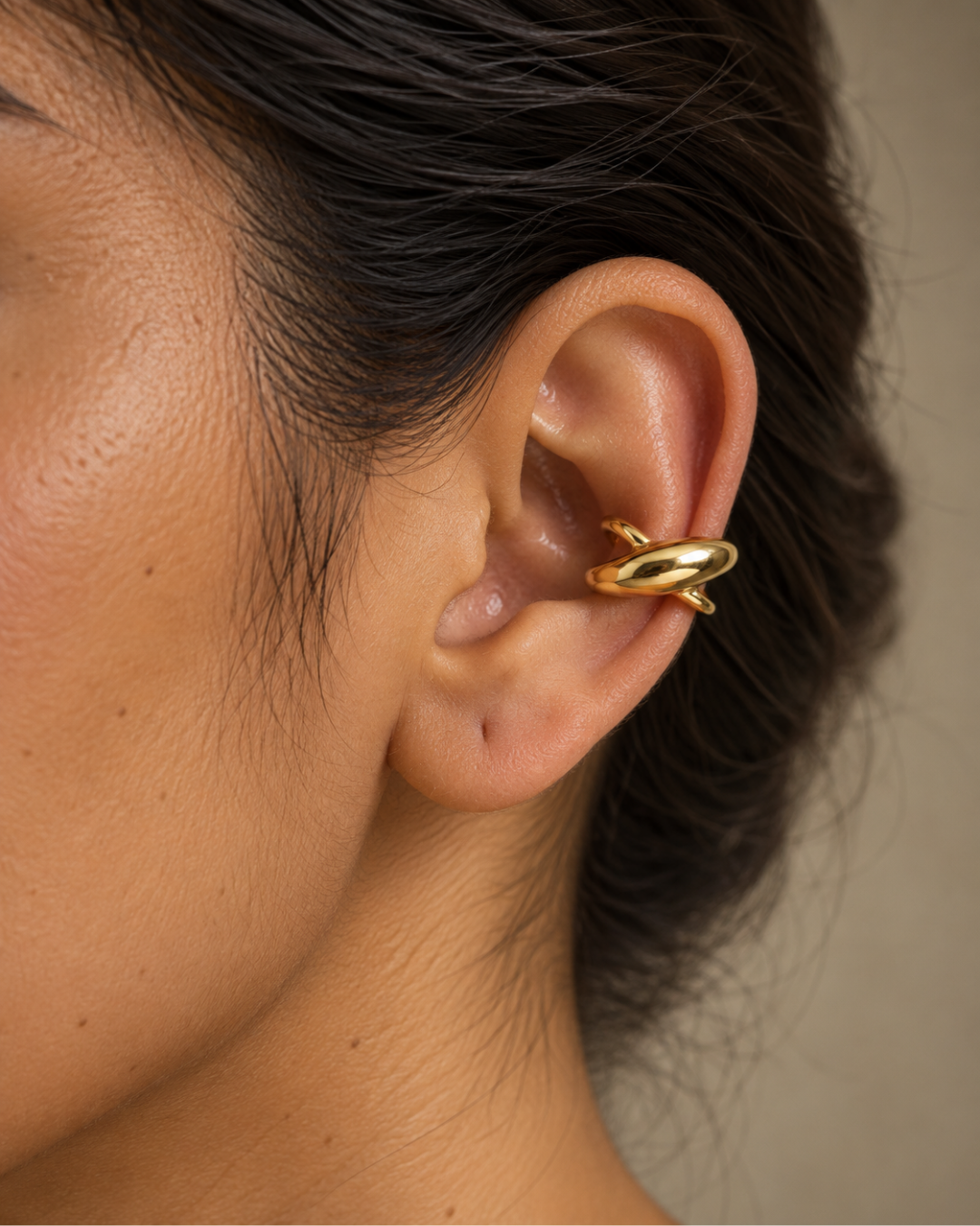 Molten Dome Sculptural Ear Cuff