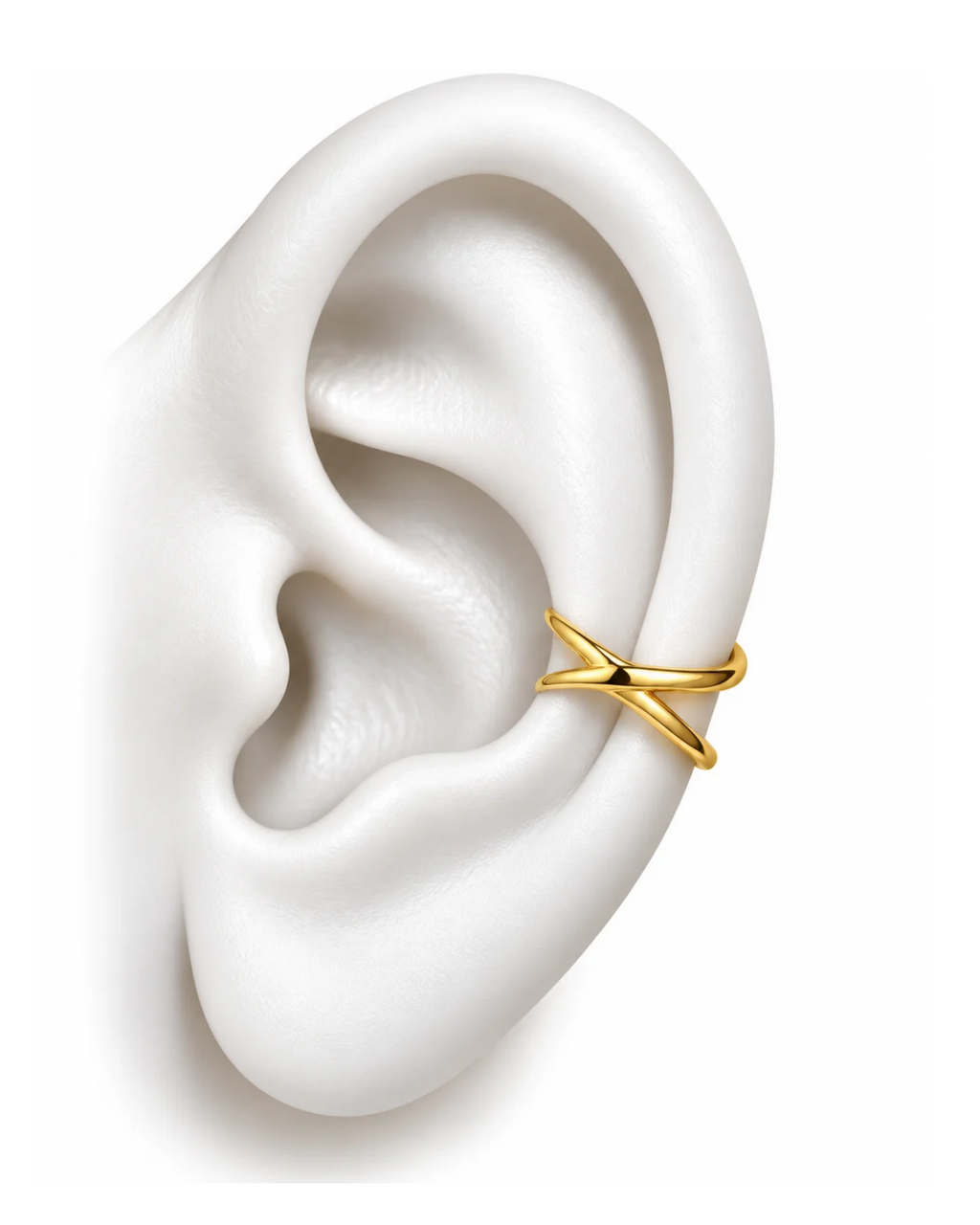 Crossed Wire Sculptural Ear Cuff