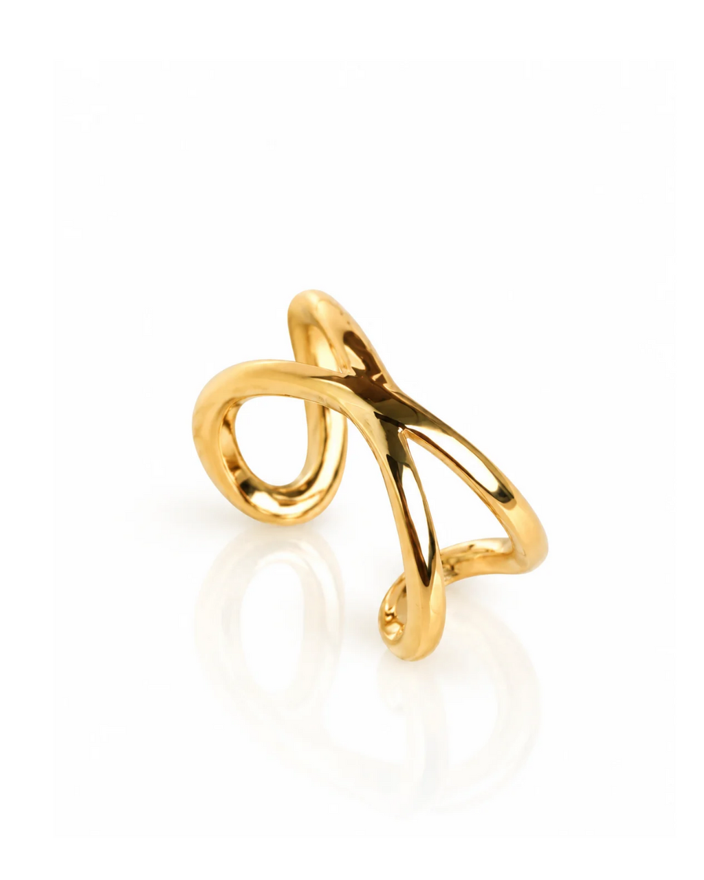 Crossed Wire Sculptural Ear Cuff