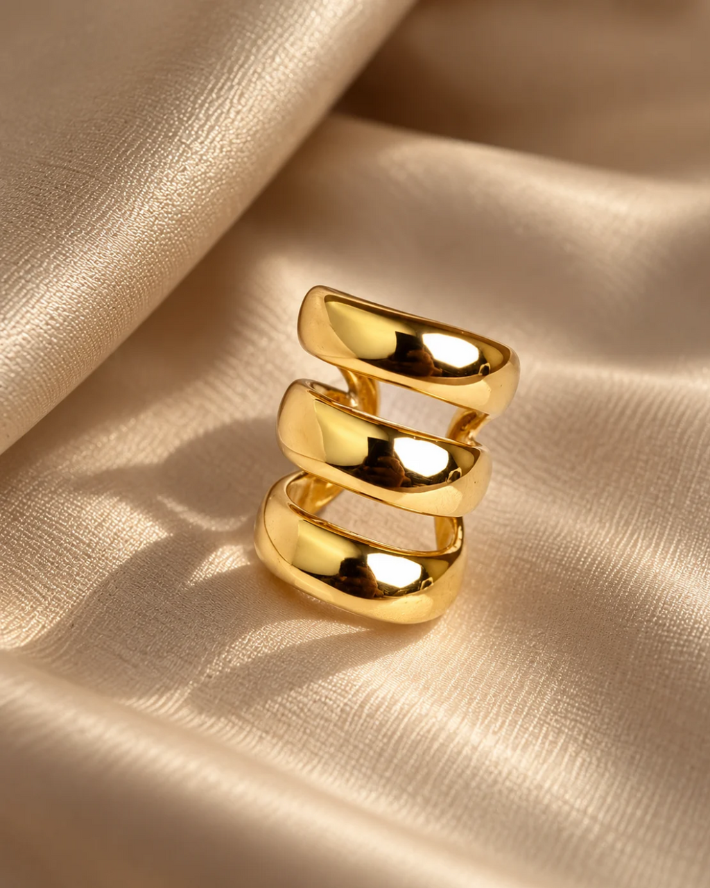 Triple Band Polished Ear Cuff