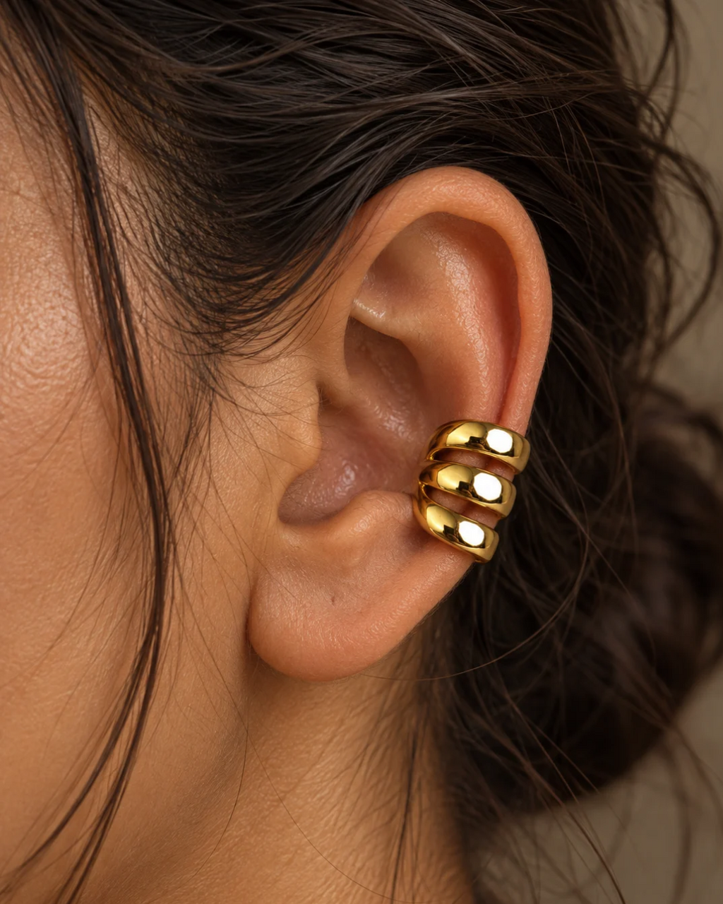Triple Band Polished Ear Cuff