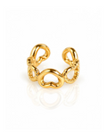 Linked Open Heart Ear Cuff