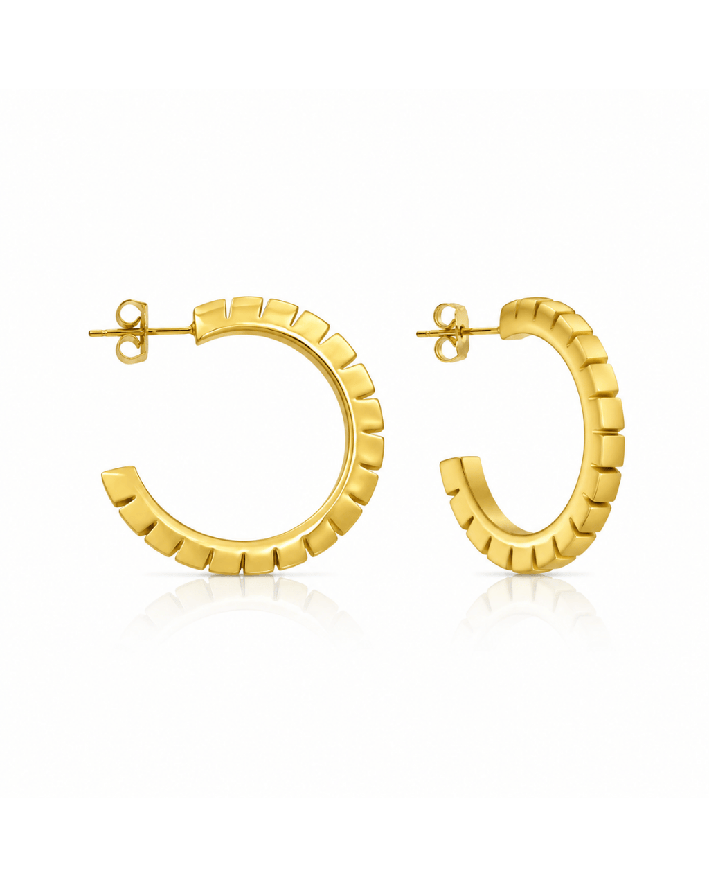 Vector Grooved Hoop Earrings